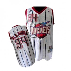Houston Rockets #34 Adidas Throwback Blanc Authentic Maillot d'équipe de NBA boutique en ligne - Hakeem Olajuwon pour Homme