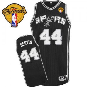Maillot NBA Authentic George Gervin #44 San Antonio Spurs Road Finals Patch Noir - Homme
