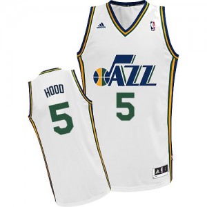 Utah Jazz #5 Adidas Home Blanc Swingman Maillot d'équipe de NBA achats en ligne - Rodney Hood pour Homme