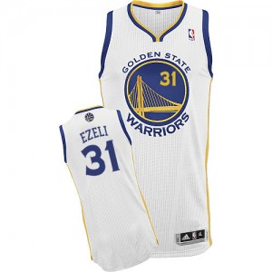 Maillot NBA Golden State Warriors #31 Festus Ezeli Blanc Adidas Authentic Home - Homme