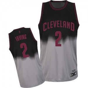 Cleveland Cavaliers #2 Adidas Fadeaway Fashion Gris noir Authentic Maillot d'équipe de NBA prix d'usine en ligne - Kyrie Irving pour Homme