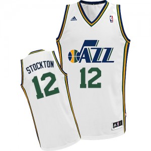 Utah Jazz John Stockton #12 Home Swingman Maillot d'équipe de NBA - Blanc pour Homme