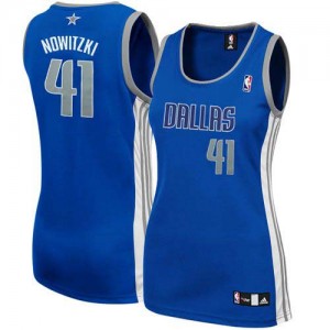 Maillot NBA Authentic Dirk Nowitzki #41 Dallas Mavericks Alternate Bleu marin - Femme