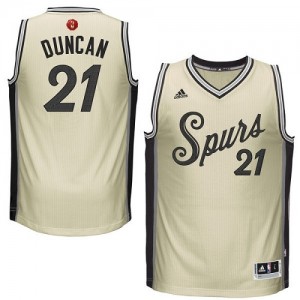San Antonio Spurs Tim Duncan #21 2015-16 Christmas Day Swingman Maillot d'équipe de NBA - Crème pour Homme