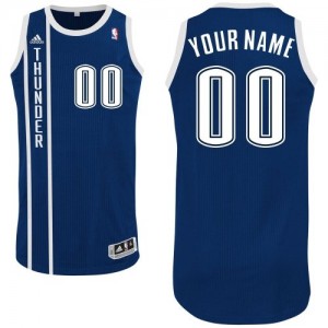 Oklahoma City Thunder Personnalisé Adidas Alternate Bleu marin Maillot d'équipe de NBA la meilleure qualité - Authentic pour Homme