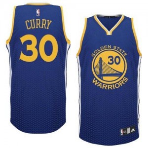Maillot NBA Golden State Warriors #30 Stephen Curry Bleu Adidas Authentic Resonate Fashion - Homme