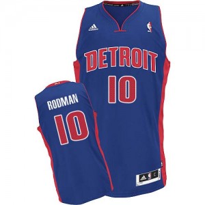 Maillot NBA Detroit Pistons #10 Dennis Rodman Bleu royal Adidas Swingman Road - Homme