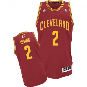 Maillot Adidas Vin Rouge Road Swingman Cleveland Cavaliers - Kyrie Irving #2 - Homme