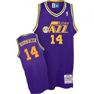 Maillot Adidas Violet Throwback Authentic Utah Jazz - Jeff Hornacek #14 - Homme