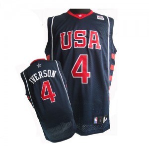 Maillot NBA Bleu marin Allen Iverson #4 Team USA Summer Olympics Authentic Homme Nike