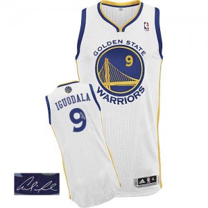 Golden State Warriors Andre Iguodala #9 Home Autographed Authentic Maillot d'équipe de NBA - Blanc pour Homme