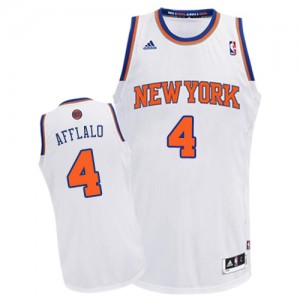 New York Knicks #4 Adidas Home Blanc Swingman Maillot d'équipe de NBA sortie magasin - Arron Afflalo pour Homme