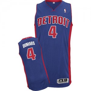 Maillot Adidas Bleu royal Road Authentic Detroit Pistons - Joe Dumars #4 - Homme