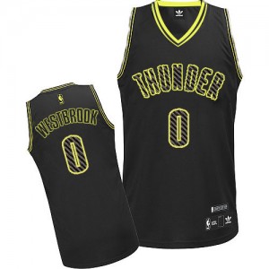 Oklahoma City Thunder Russell Westbrook #0 Electricity Fashion Authentic Maillot d'équipe de NBA - Noir pour Homme
