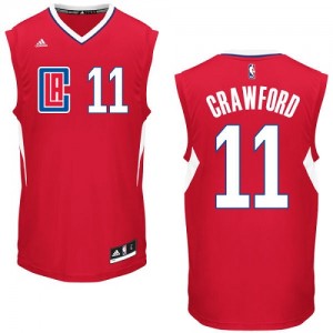 Maillot NBA Rouge Jamal Crawford #11 Los Angeles Clippers Road Authentic Homme Adidas