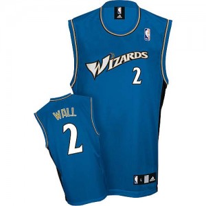 Maillot NBA Bleu John Wall #2 Washington Wizards Authentic Homme Adidas