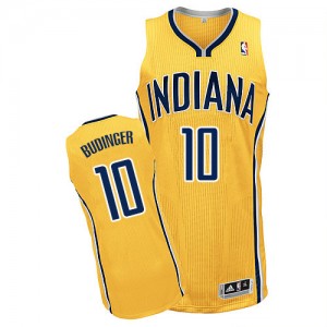Indiana Pacers Chase Budinger #10 Alternate Authentic Maillot d'équipe de NBA - Or pour Homme
