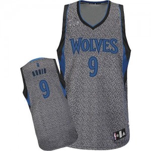 Maillot NBA Minnesota Timberwolves #9 Ricky Rubio Gris Adidas Authentic Static Fashion - Homme