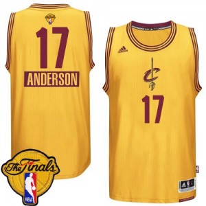 Maillot NBA Cleveland Cavaliers #17 Anderson Varejao Or Adidas Swingman 2014-15 Christmas Day 2015 The Finals Patch - Homme