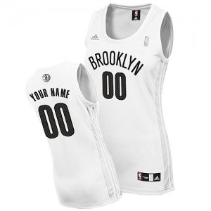 Brooklyn Nets Personnalisé Adidas Home Blanc Maillot d'équipe de NBA Vente pas cher - Authentic pour Femme