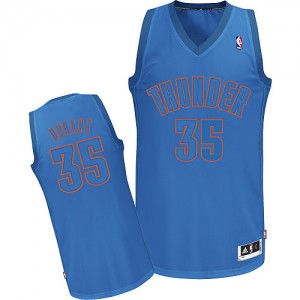 Maillot NBA Oklahoma City Thunder #35 Kevin Durant Bleu Adidas Authentic Big Color Fashion - Homme