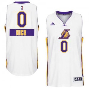 Los Angeles Lakers #0 Adidas 2014-15 Christmas Day Blanc Authentic Maillot d'équipe de NBA boutique en ligne - Nick Young pour Homme