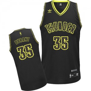 Oklahoma City Thunder Kevin Durant #35 Electricity Fashion Swingman Maillot d'équipe de NBA - Noir pour Homme