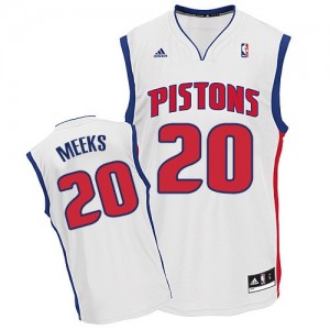 Maillot NBA Blanc Jodie Meeks #20 Detroit Pistons Home Swingman Homme Adidas