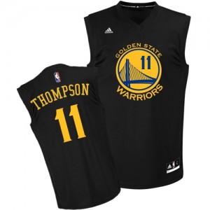 Maillot Adidas Noir Fashion Authentic Golden State Warriors - Klay Thompson #11 - Homme