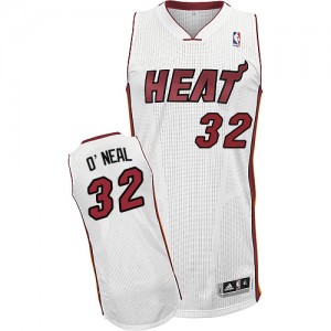 Miami Heat #32 Adidas Home Blanc Authentic Maillot d'équipe de NBA Vente - Shaquille O'Neal pour Homme