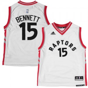 Maillot NBA Toronto Raptors #15 Anthony Bennett Blanc Adidas Authentic - Homme