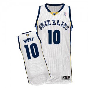 Memphis Grizzlies #10 Adidas Home Blanc Authentic Maillot d'équipe de NBA vente en ligne - Mike Bibby pour Homme