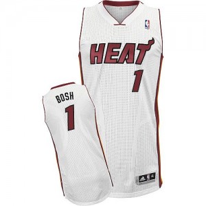 Maillot Authentic Miami Heat NBA Home Blanc - #1 Chris Bosh - Homme