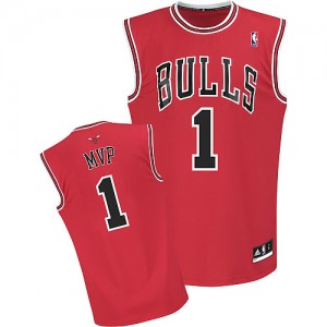 Maillot Adidas Rouge 2011 MVP Authentic Chicago Bulls - Derrick Rose #1 - Homme