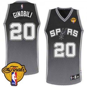 Maillot Authentic San Antonio Spurs NBA Resonate Fashion Finals Patch Noir - #20 Manu Ginobili - Homme