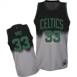 Maillot NBA Authentic Larry Bird #33 Boston Celtics Fadeaway Fashion Gris noir - Homme