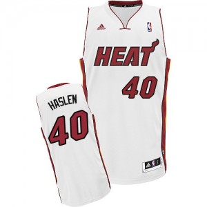 Miami Heat #40 Adidas Home Blanc Swingman Maillot d'équipe de NBA Vente - Udonis Haslem pour Homme