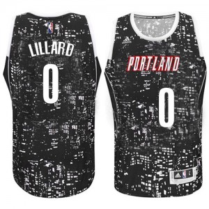 Maillot NBA Swingman Damian Lillard #0 Portland Trail Blazers City Light Noir - Homme