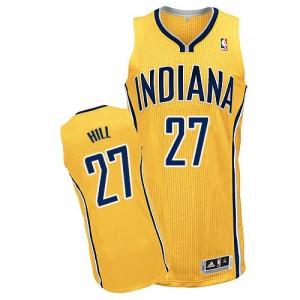 Maillot NBA Indiana Pacers #27 Jordan Hill Or Adidas Authentic Alternate - Homme