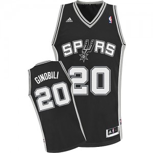 Maillot NBA Swingman Manu Ginobili #20 San Antonio Spurs Road Noir - Enfants