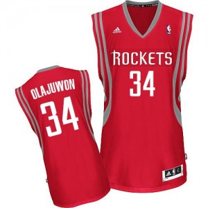 Houston Rockets #34 Adidas Road Rouge Swingman Maillot d'équipe de NBA en ligne pas chers - Hakeem Olajuwon pour Homme