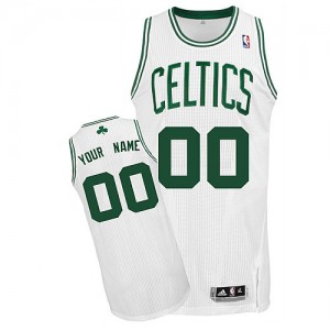 Maillot NBA Boston Celtics Personnalisé Authentic Blanc Adidas Home - Homme