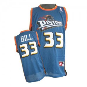 Maillot NBA Bleu Grant Hill #33 Detroit Pistons Throwback Swingman Homme Nike
