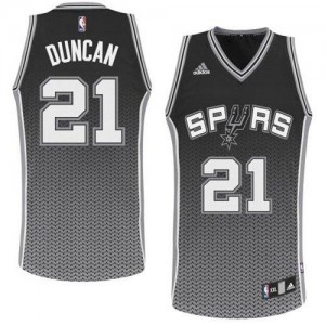 San Antonio Spurs #21 Adidas Resonate Fashion Noir Swingman Maillot d'équipe de NBA Discount - Tim Duncan pour Homme