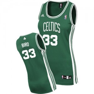 Boston Celtics Larry Bird #33 Road Swingman Maillot d'équipe de NBA - Vert (No Blanc) pour Femme