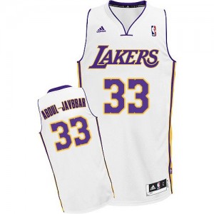 Los Angeles Lakers Kareem Abdul-Jabbar #33 Alternate Swingman Maillot d'équipe de NBA - Blanc pour Homme