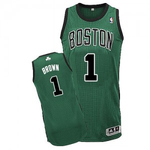 Maillot Adidas Vert (No. noir) Alternate Authentic Boston Celtics - Walter Brown #1 - Homme