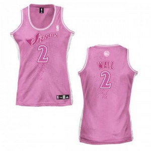 Washington Wizards John Wall #2 Fashion Authentic Maillot d'équipe de NBA - Rose pour Femme
