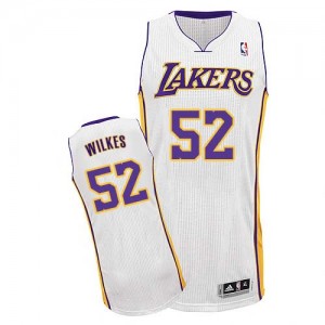Maillot NBA Los Angeles Lakers #52 Jamaal Wilkes Blanc Adidas Authentic Alternate - Homme