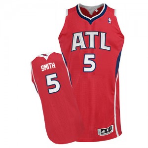 Maillot NBA Rouge Josh Smith #5 Atlanta Hawks Alternate Authentic Homme Adidas
